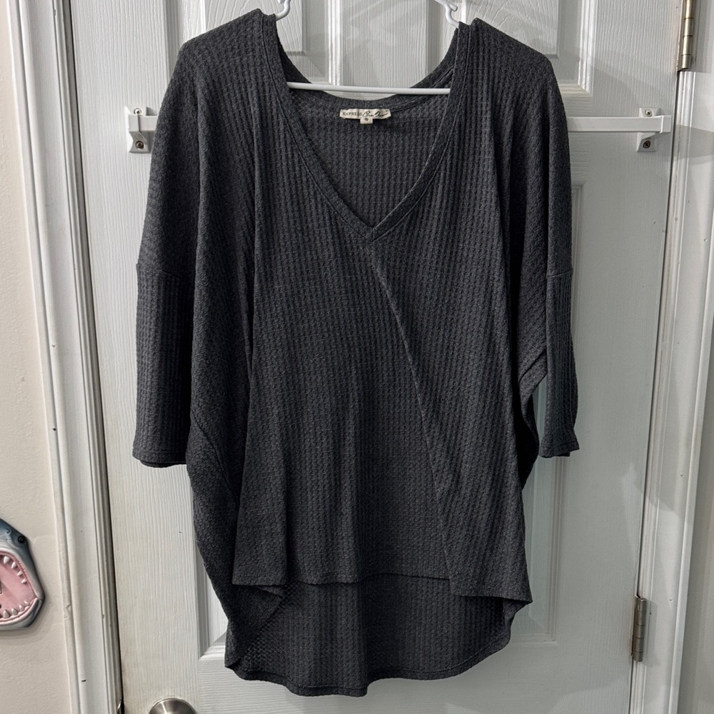 Express Dark Gray V-Neck Tunic